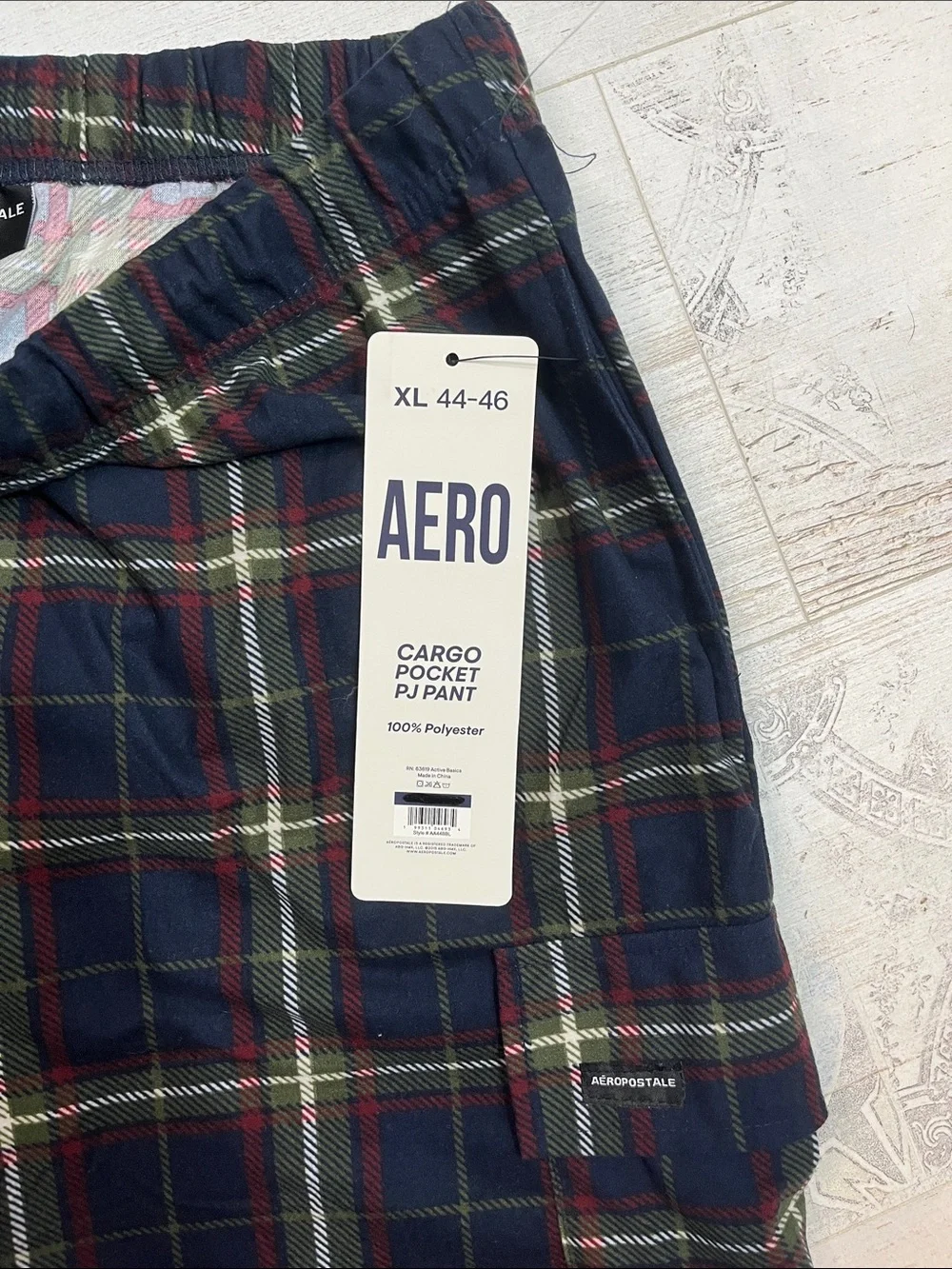 Aeropostale Plaid Cargo Pocket Pj Pants Size XL 44-46